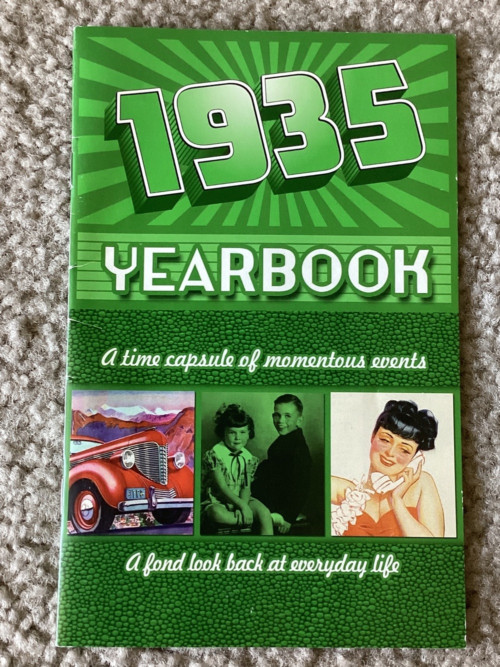 1935 Yearbook Green Vintage Card/Book